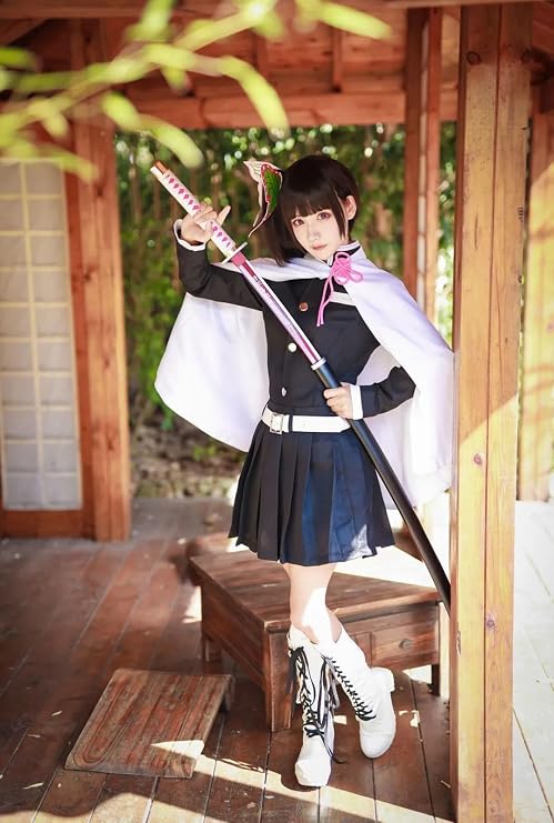 Kanao Tsuyuri Cosplay Costume Cloak Outfit Halloween Party Uniform Robe Cape Dress for Women