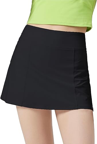 1a1a Falda de tenis de golf para mujer, pantalón corto de cintura alta, atlético, falda deportiva con bolsillos cortos