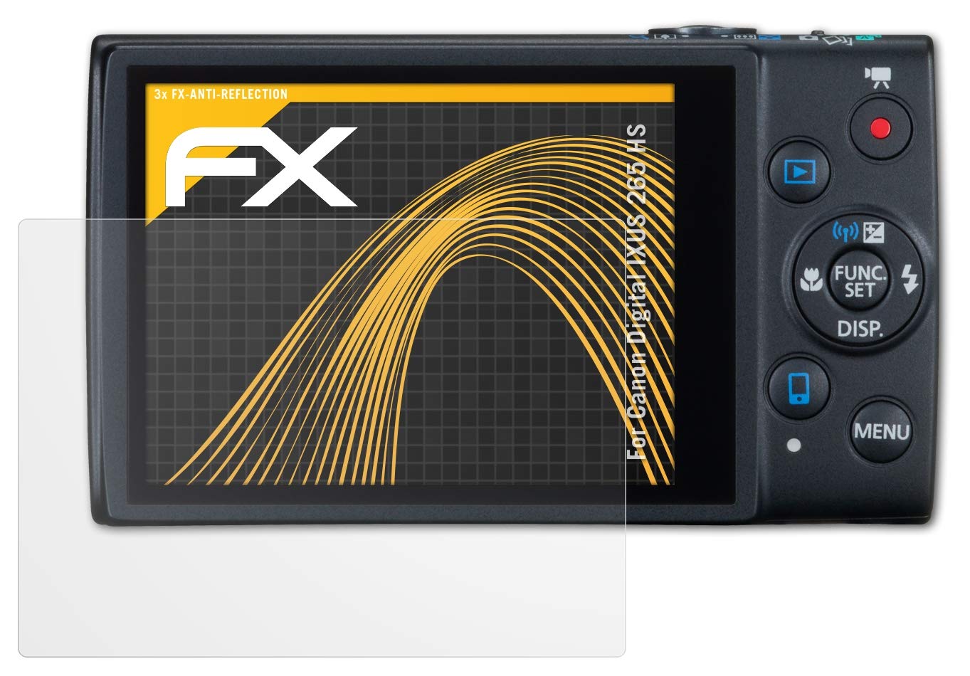 atFoliX Screen Protector compatible with Canon Digital IXUS 265 HS/PowerShot ELPH 340 HS Screen Protection Film, anti-reflective and shock-absorbing FX Protector Film (3X)