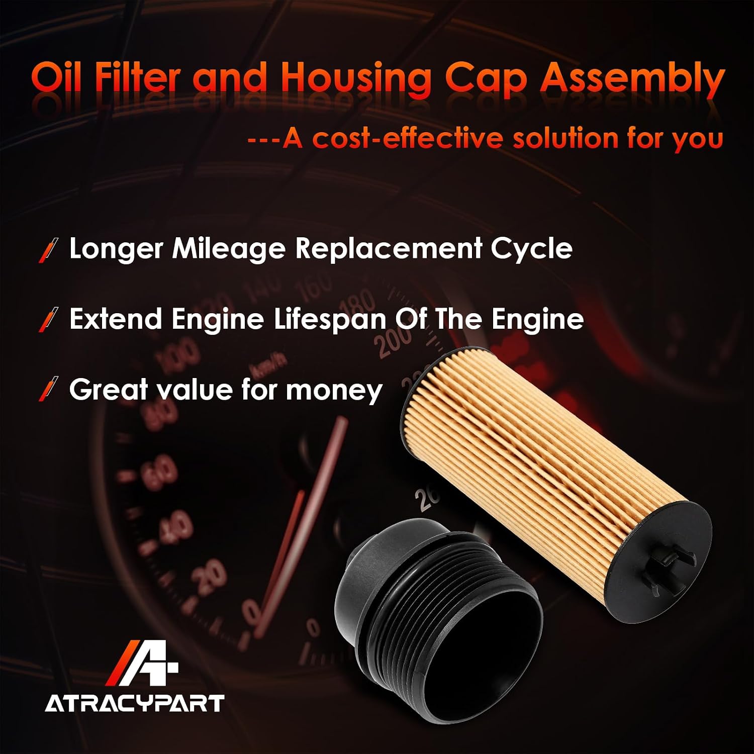 Oil Filter and Oil Filter Cap │Replacement For 2011-2013 Chrysler 200, 300, Town & Country, Dodge Avenger, Challenger, Charger, Durango, Journey & More│Replaces# 917-050, 68079747AC