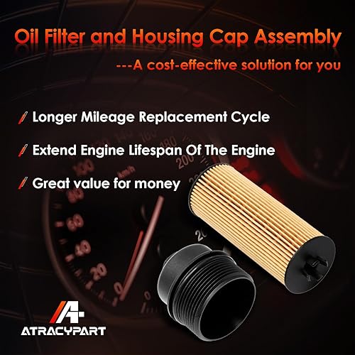 Miniatura 5 de Filtro de aceite y tapa de filtro de aceite Reemplazo para Chrysler 200, 300, Town & Country, Dodge Avenger, Challenger, Charger, Durango, Journey &