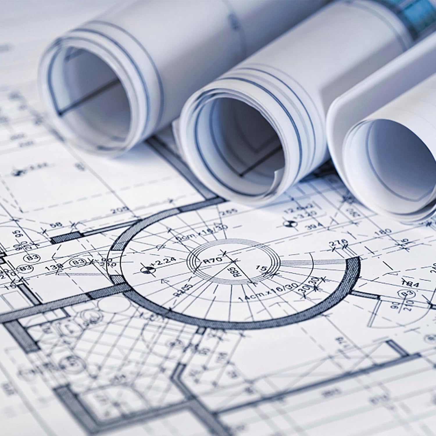 VOISEN Wide Format Paper,4 Rolls Plotter Paper 24 In x 150 Ft, CAD Bond Rolls,20lb,Bond Paper on 2" Core for CAD Printing on Wide Format Ink Jet Printers
