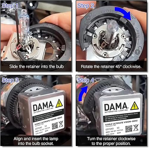 Miniatura 3 de DAMA D1S D3S Soporte de bombilla de faro Xenon HID Clip de retención tipo Anillo COferta de un par