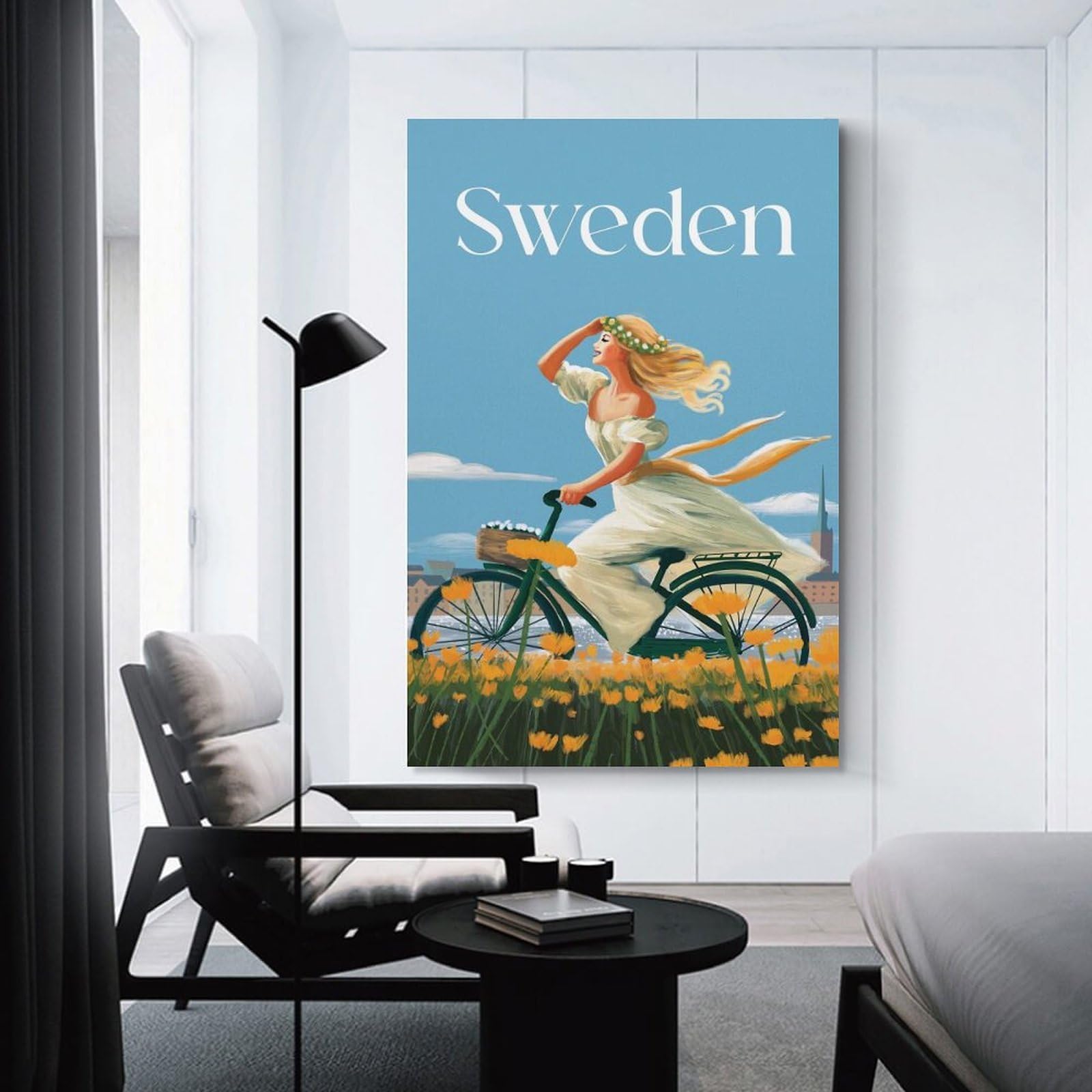 Junmoney Sweden Travel Wall Picture Print 08x12inch(20x30cm), for Picture Wall Styling in Lounge Or Bedroom, Ideal for Building A Coordinated Art Wall