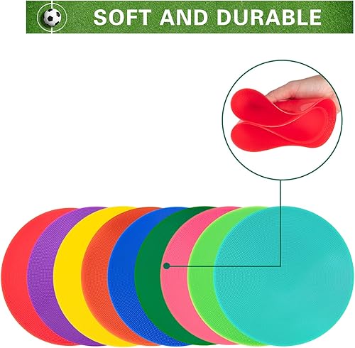 Miniatura 5 de Marcadores de puntos, 18 unidades, 9 pulgadas, 10 pulgadas, de goma antideslizante, conos de campo plano, puntos de polietileno para fútbol,