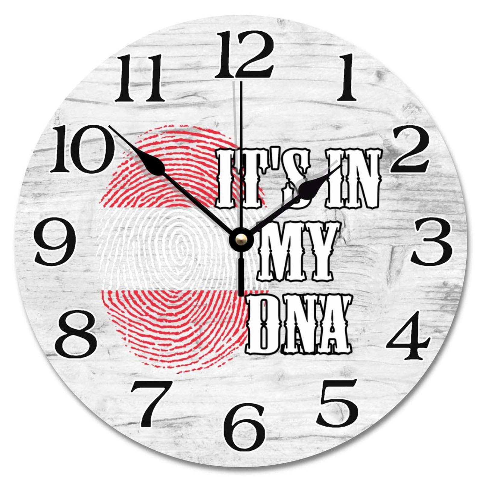 Horloge murale Autriche silencieuse pour cuisine et salon rustique