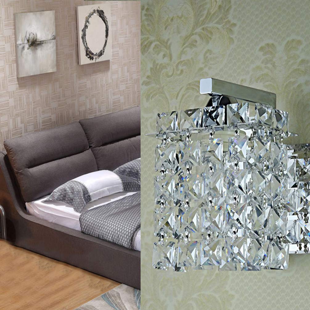 Uonlytech Lampada Da Parete in Cristallo Per Interno Camera Da Letto Lampada Da Comodino Design Elegante Applique Da Parete