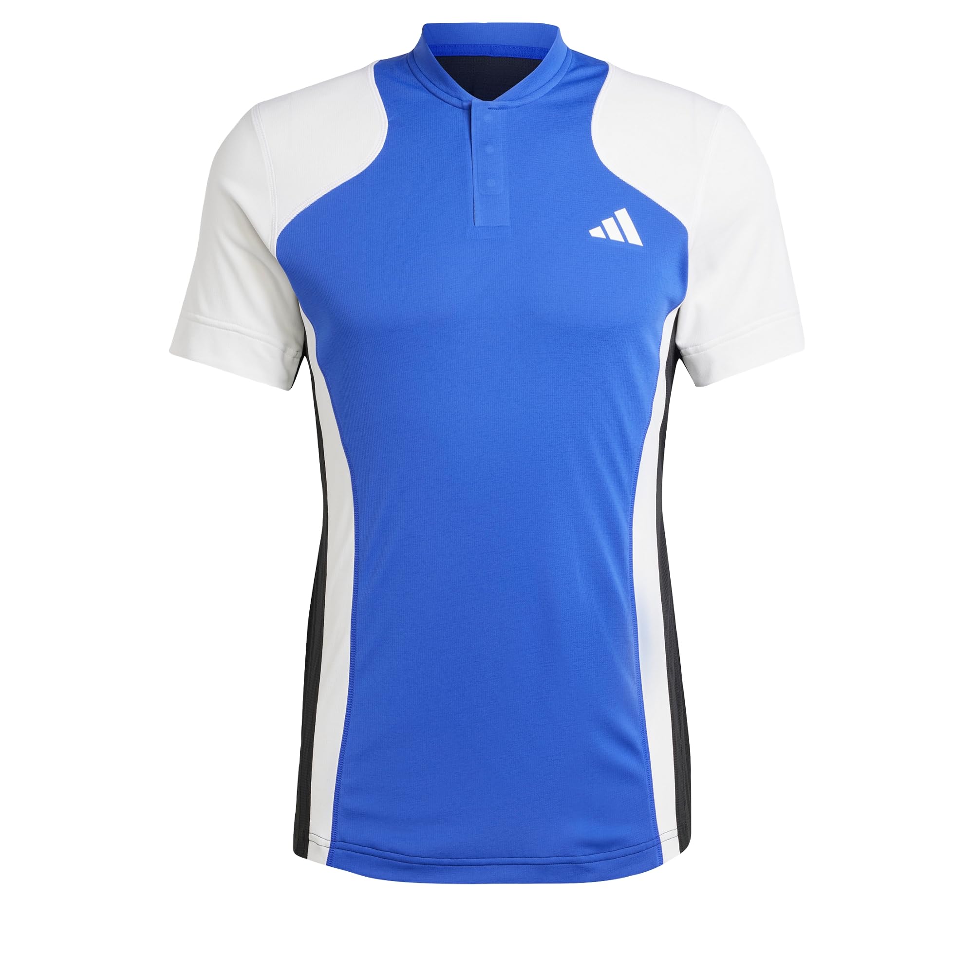 Adidas Men's Tennis Pro Heat.rdy Freelift Polo Shirt - Blu/Wht/Blk - XL