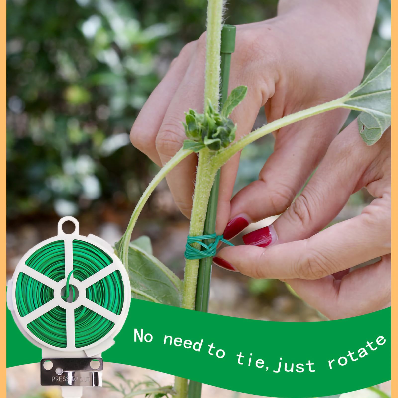 2 Pièces 100m Fil De Fer Jardin, Attache Plante Grimpante, Attache