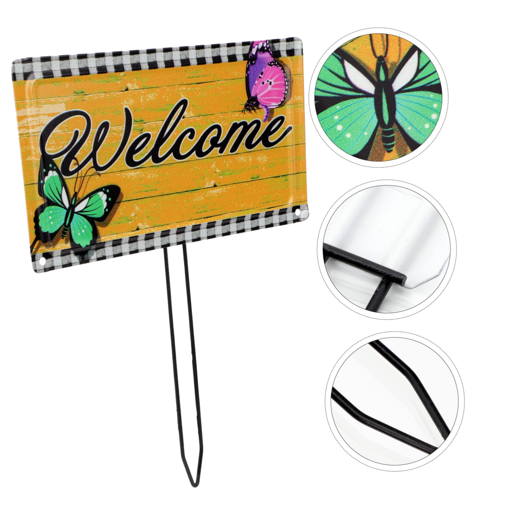 Amazon | Gogogmee 屋外用アイアン製ウェルカムボード ガーデン