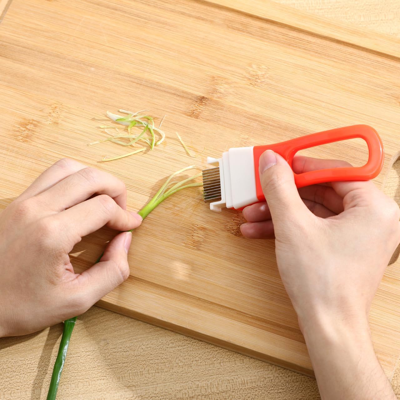 Amosfun Stainless Steel Scallion Slicer Green Onion Vegetable Cutter