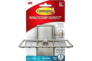 Command Adhesive Soap Holder for Shower: Damage-Free, Water-Resistant Bathroom Soap Dish