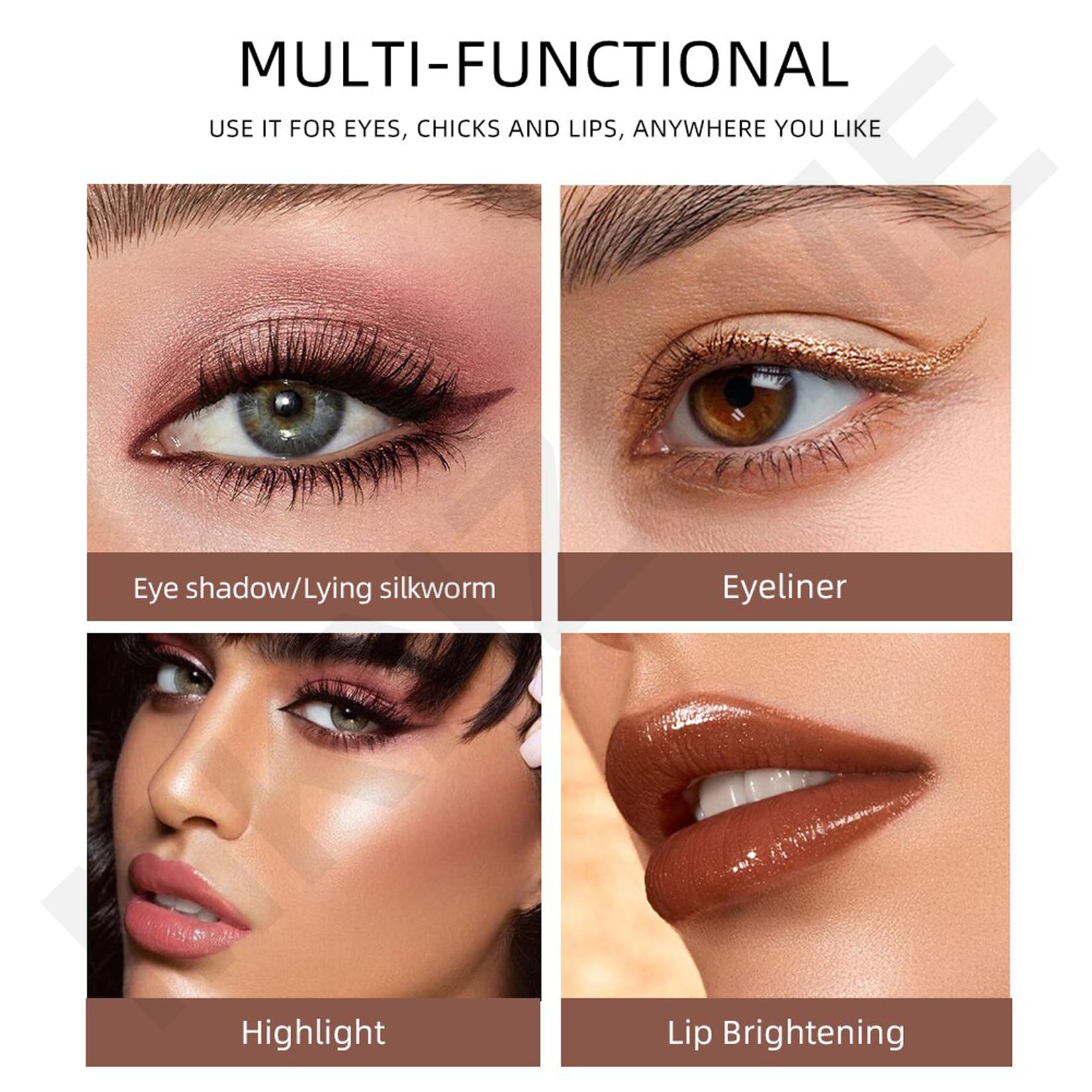 Crayon à Paupières, 12 Couleurs Étanche Fard a Paupiere Stick Bâton de Fard à Paupières Avec Taille-Crayon Eyeshadow Stick Longue Durée Maquillage pour les Yeux Cadeau pour femme