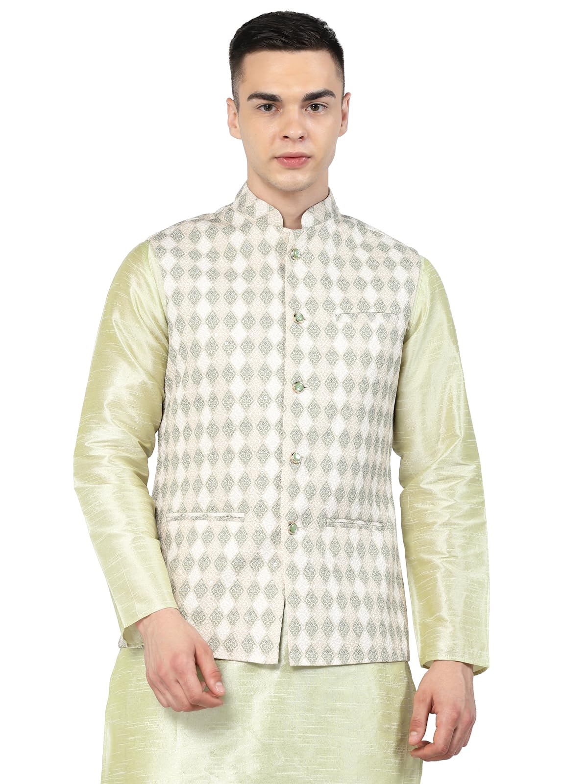 Rayon Sequence Multiprinted Nehru Jacket-image-27