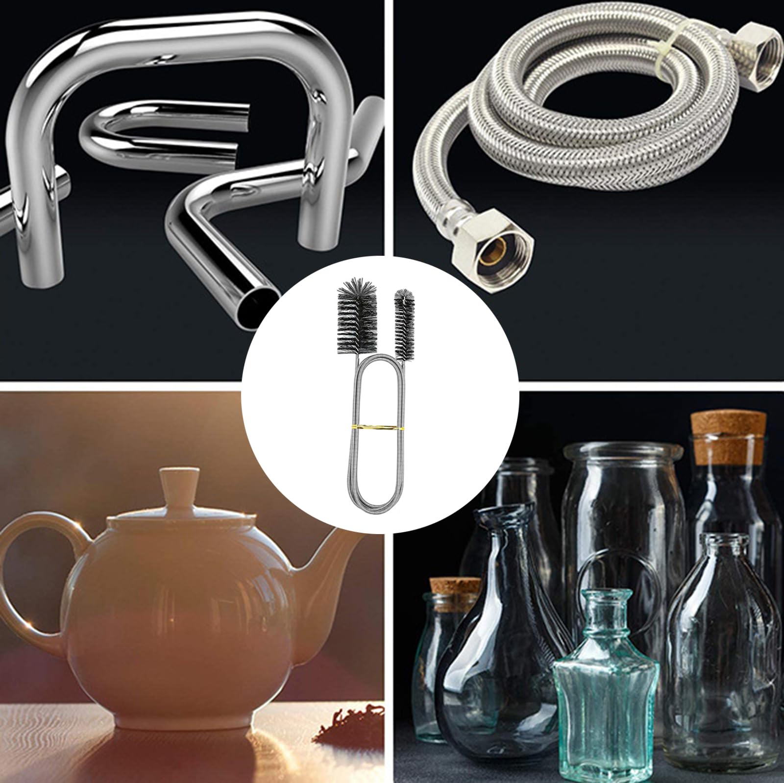 Cepillos para Tuberías 12 Piezas, Cepillo de Limpieza para Desagüe Flexible para Cocina y Baño
