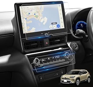 LFOTPP トヨタ 2026 新型 ヤリスクロス 改良モデル用 「ナビ + エアコン 3枚」 液晶保護フィルム 10.5インチ 新型ヤリスクロス ガラスカーナビフイルム ナノ エアコン保護フィルム 指紋防止 キズ防止 気泡ゼロ 高感度タッチ 汚れ防止 極薄 飛散防止 自己吸着 貼付簡単 新型ヤリスクロス アクセサリー カスタム パーツ YARiS CROSS 車種専用設計
