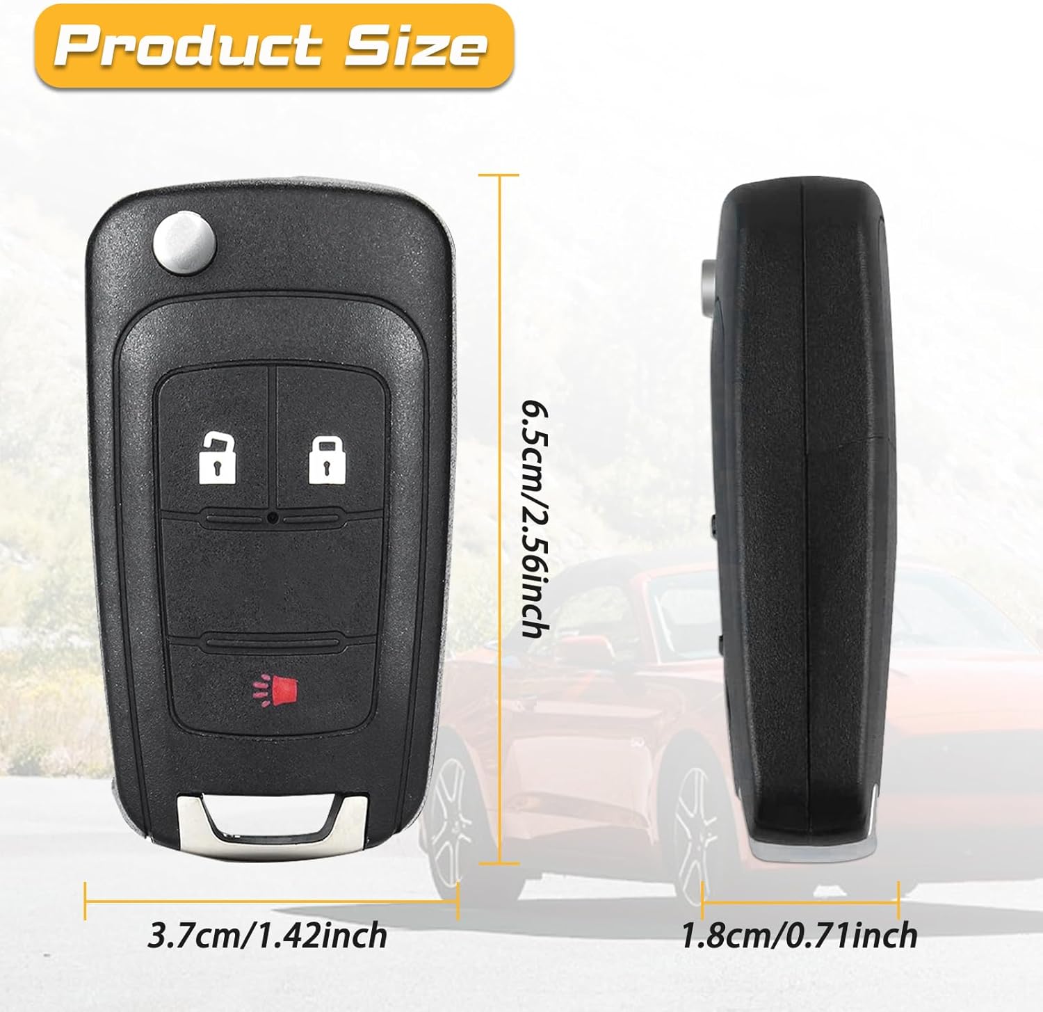 Key Fob Replacement Fits for 2014-2018 Buick Encore/ 10-19 Chevy Equinox/ 12-17 Sonic/ 16-17 Spark/ 15-18 Trax/ 10-19 GMC Terrain Keyless Entry Remote Control OHT01060512 2Pcs