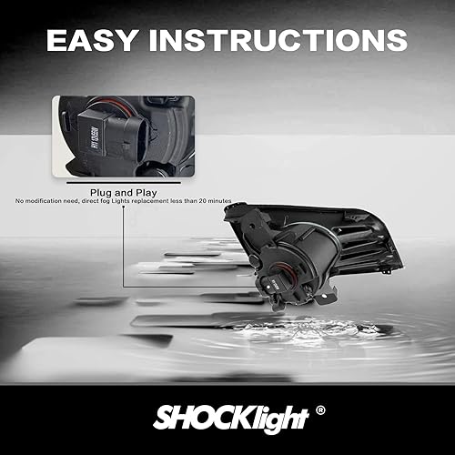 Miniatura 5 de Shocklight Reemplazo de montaje de faros antiniebla para Nissan Altima 2016 2017 con bombillas H11 de 12 V, 55 W, arnés de cableado e interruptor