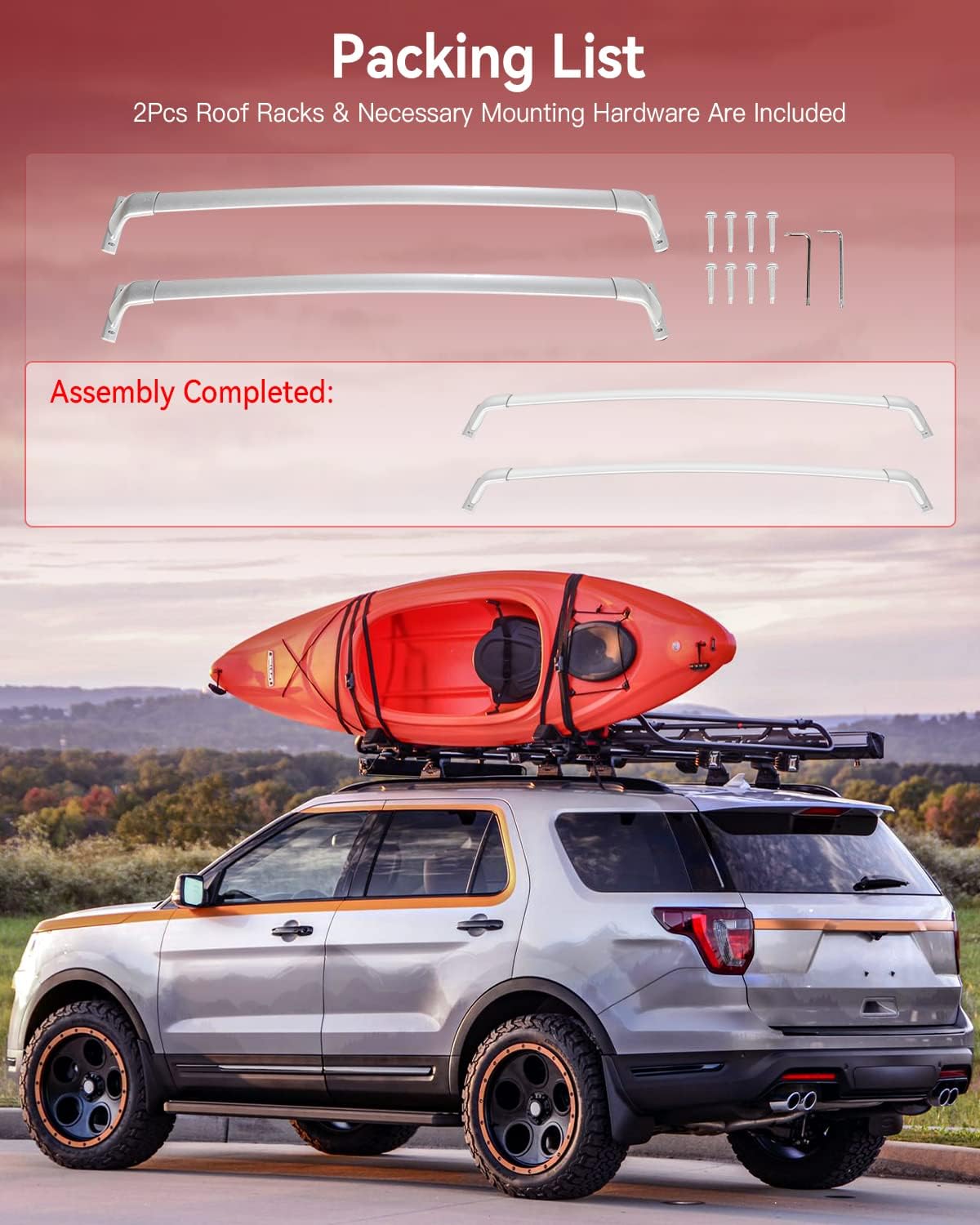 Roof Racks Cross Bars Compatible for Infiniti for QX60 2014-2021, for Infiniti for JX35 2013 Aluminum Cargo Carrier Rooftop Bag Luggage Racks Cross bar
