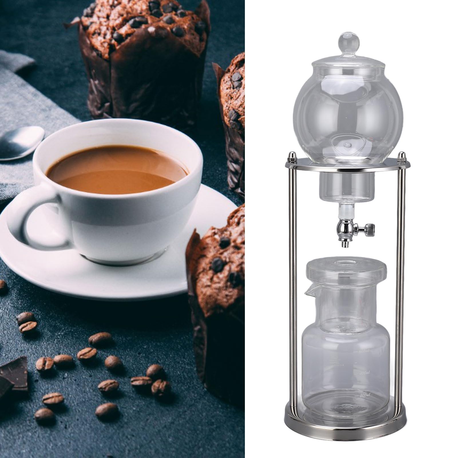 Cold Brew Coffee Maker, Kaffeebereiter mit Glaskaraffe Cold Brew Flasche für Kaffee Kaffeebereiter für kaltgebrühten Kaffee und Tee