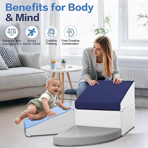 Miniatura 5 de Sumbababy Bloques de espuma de escalada para niños pequeños bloques de espuma de piel sintética para juegos activos para niños, juguetes de escalada