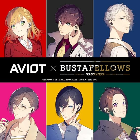 AVIOT TE-Q3-BSF BUSTAFELLOWS Collaboration Wireless Earbuds Officially Licensed (Exclusive Edition), Special Japanese Voice, Noise Cancelling Wireless Earbuds, Bluetooth 5.3