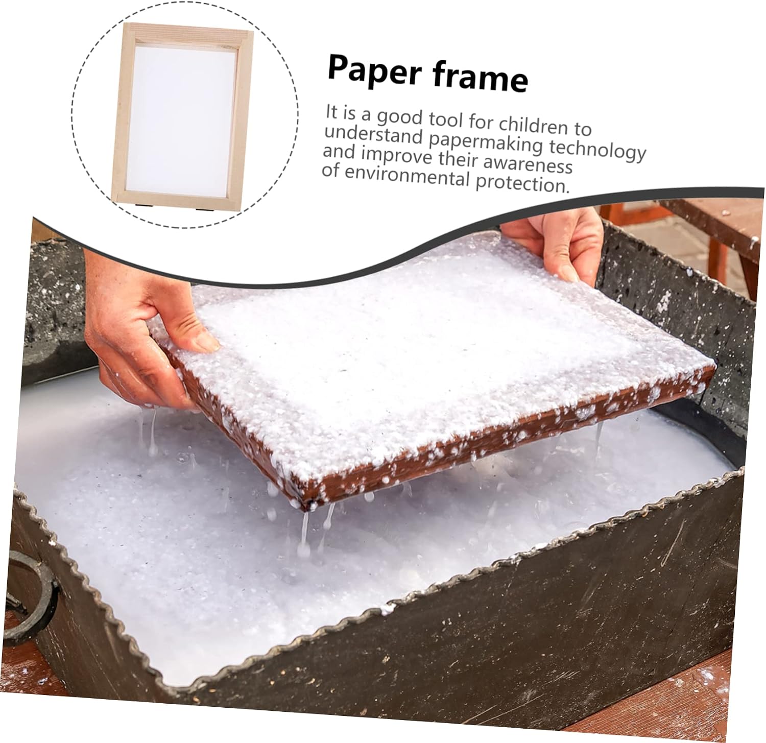 STOBOK 3pcs DIY Paper Craft Wooden Screen Printing Frame Mesh Paper Making Tool Safe for Boys and Girls Family Activities
