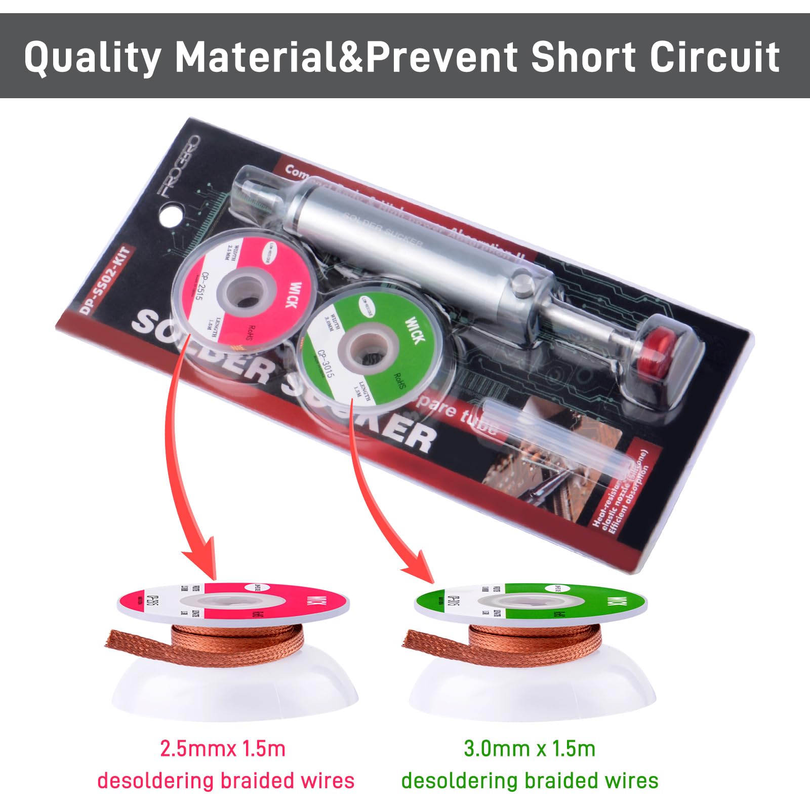 Owootecc Solder Sucker Desoldering Pump High Temperature Resistance Flexible Silicone Durable Foldable High Quality Aluminum Housing Strong Suction - Image 2