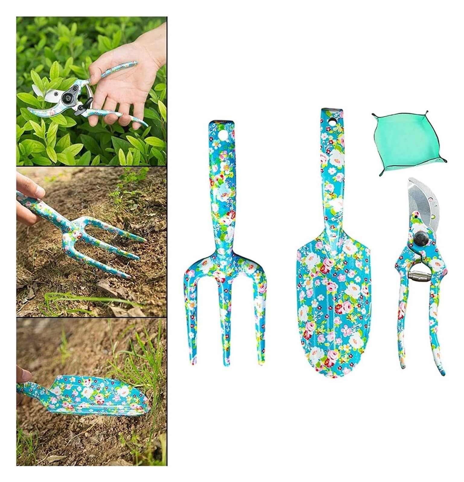Herramientas de jardinería Juego de herramientas de jardín, suministros de jardinería bonitos y resistentes, regalos, juego de herramientas for rascar jardín de 3 piezas for macetas, excavación, exter