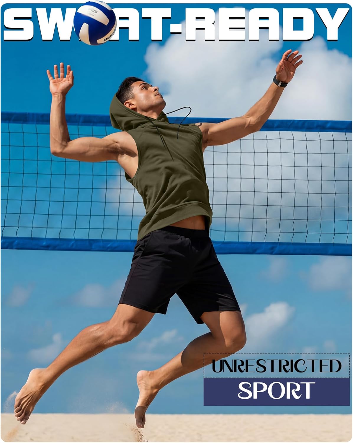 3 Pack Men's Big & Tall Workout Hooded Tank Tops Hoodie Sleeveless Shirts Bodybuilding Muscle Cut Off T Shirts - Image 2