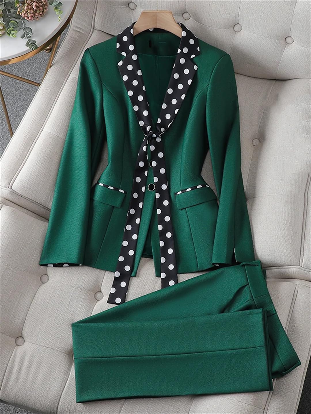 Elegante traje formal de chaqueta y pantalón para mujer, conjunto de 2 piezas para oficina, negocios, trabajo