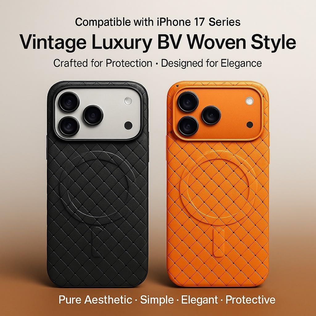 Woven Pattern Case for iPhone 17 Pro Max/17 Pro/17 Air/17, Soft TPU Slim Lightweight Shockproof Cover, Anti-Slip Grip, Heat Dissipation Design, Compatible with MagSafe(Blue,17 Pro Max)