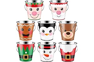 Blulu 8 Pack Christmas Buckets in Bulk: Festive Cheer for Kids and Home