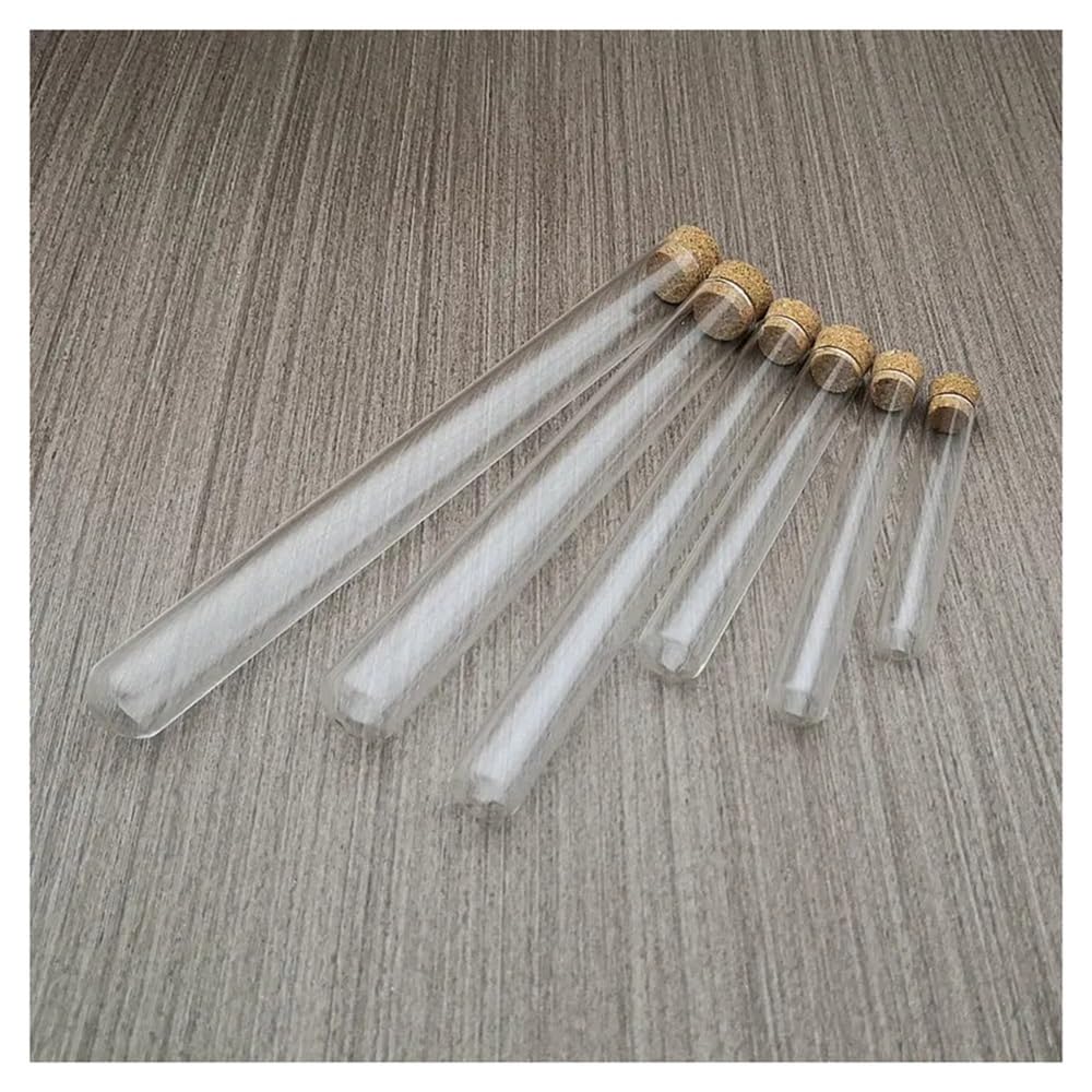 Attrezzature e forniture di laboratorio 50 pz/lotto DIA 12mm 13mm 15mm 18mm Tubo di vetro trasparente da laboratorio con tappo sughero Contenitore for fiale a fondo tondo Forniture