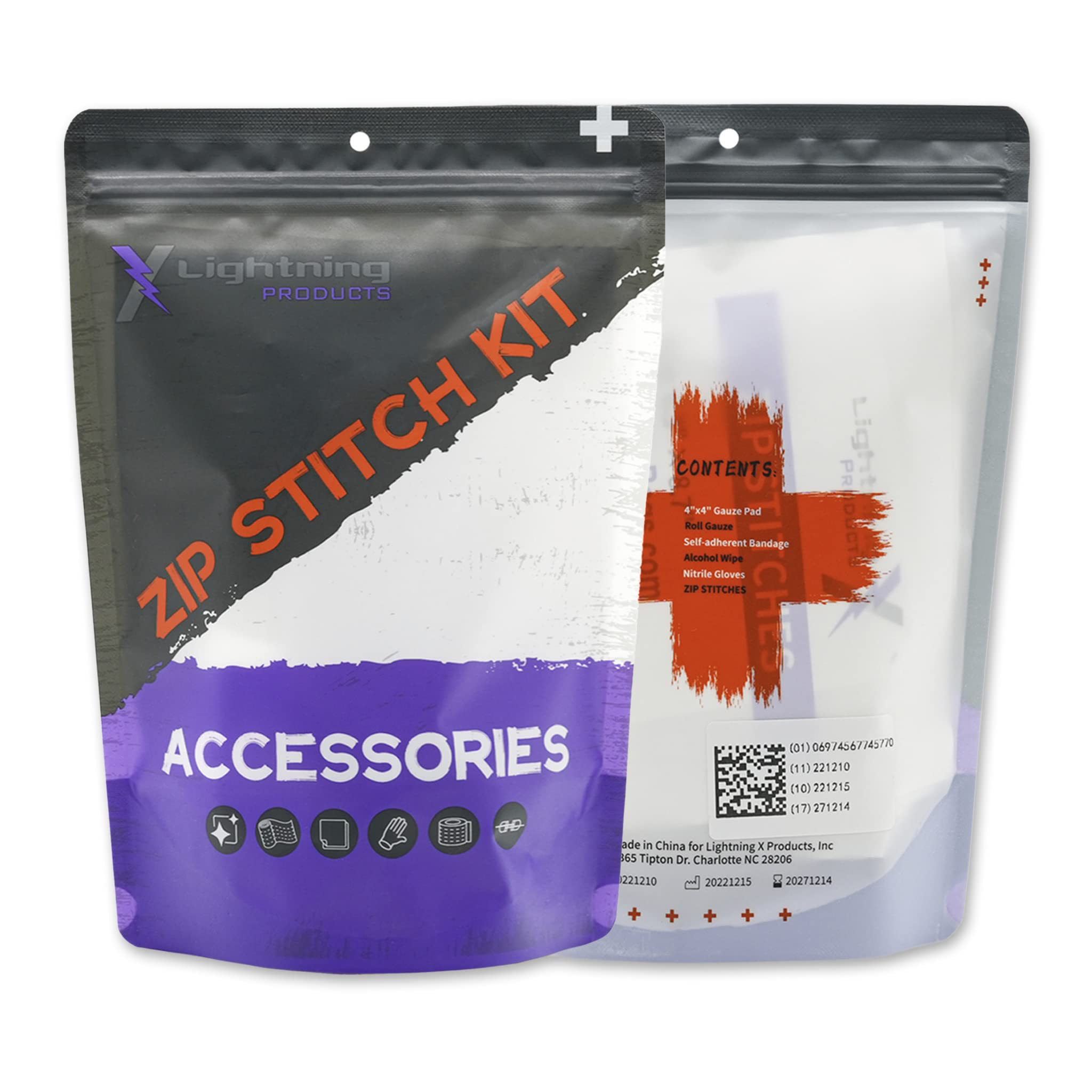 Amazon.com: Lightning X MED POD - 6pc Zip Stitch Kit, Suture-Free Adhesive  Wound Closure Strips for Cuts & Lacerations w/Gloves, Prep Pads & Gauze :  Health & Household