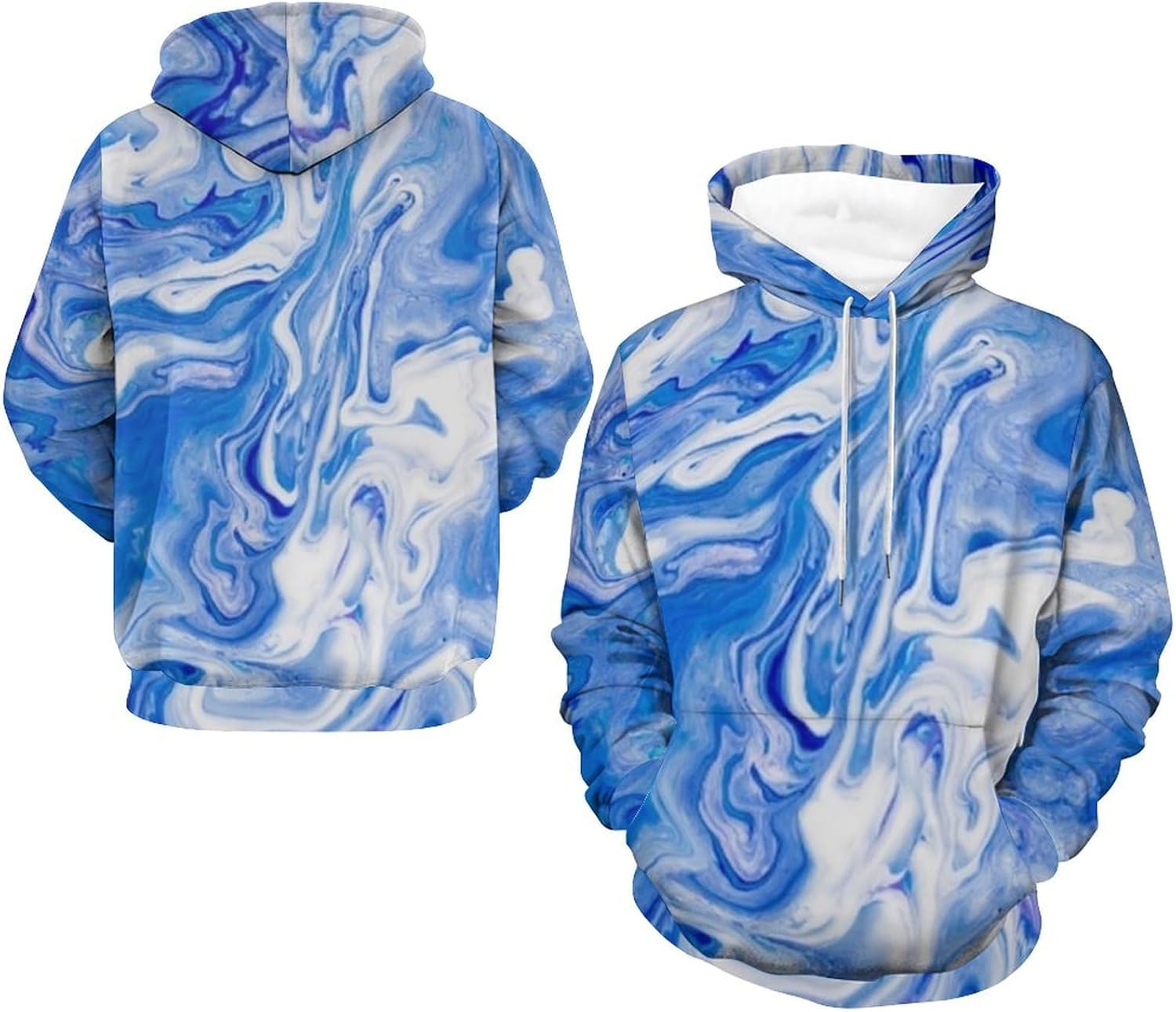 Mens Hoodies Pullover Graphic Design 3D Cool Novelty Long Sleeve Hooded Sweatshirts with Pockets - Image 5