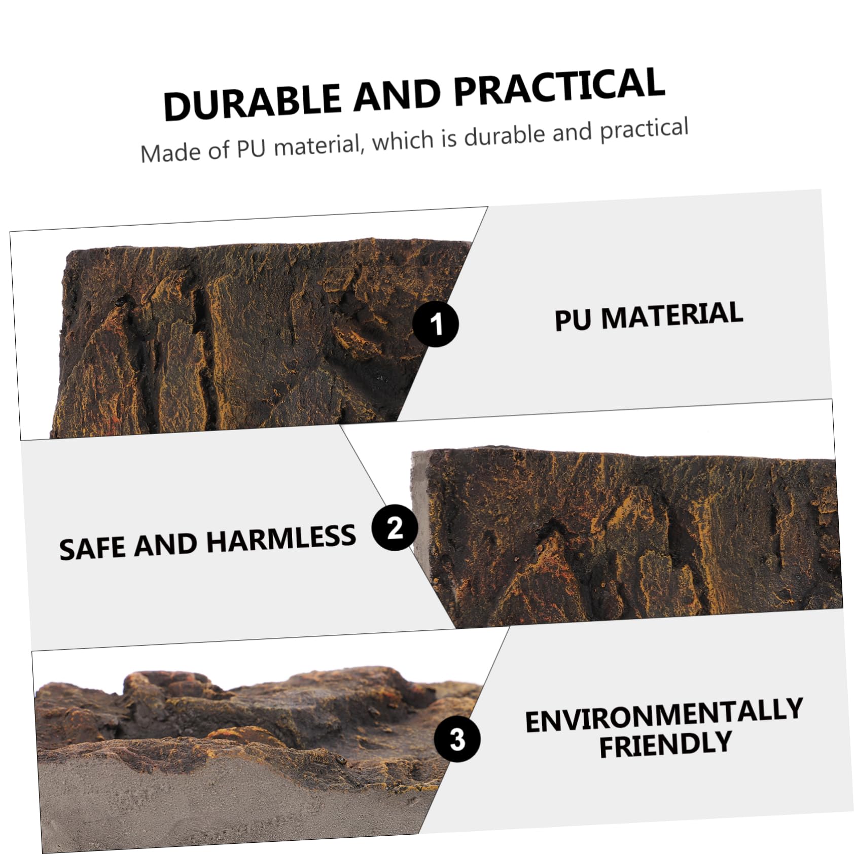 VICASKY Lifelike Background Board for Reptile Tank Durable PU Decoration for Turtle Lizard and Fish Tanks Easy to Apply Removable and Reusable Wall Decor