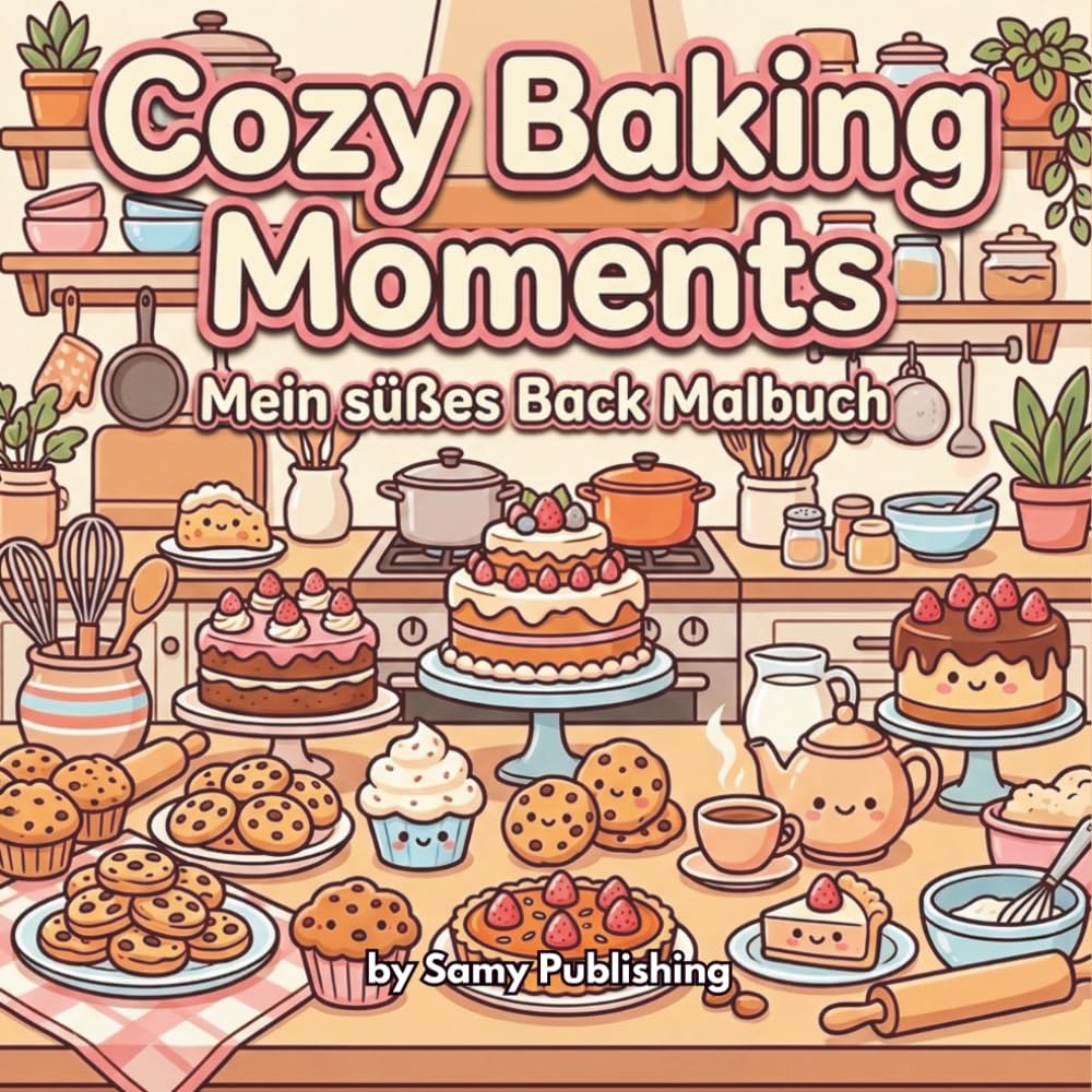 Cozy Baking Moments – Mein süßes Back Malbuch: 40 detailreiche Ausmalbilder mit gemütlichen Back- und Küchenszenen voller süßer Leckereien zum Entspannen für Jugendliche und Erwachsene