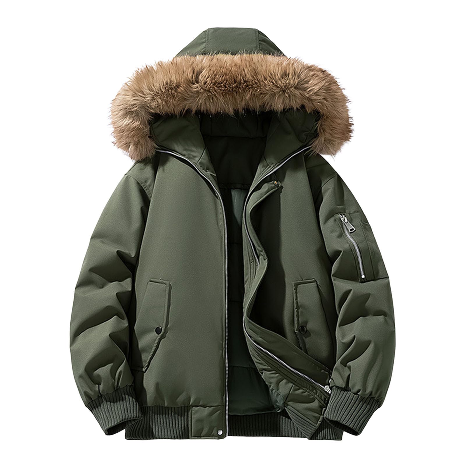 Chaqueta polar para hombre con cremallera y chaqueta de senderismo para hombre con capucha cómoda capa de invierno para clima frío y cortavientos ideal para aventuras al aire libre Casual Chaqueta