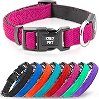 Vista 15 de Kruz - Collar de perro para perros medianos (ancho de 1 pulgada, cuello de 13.5 a 19 pulgadas), banda ajustable para el cuello de mascotas