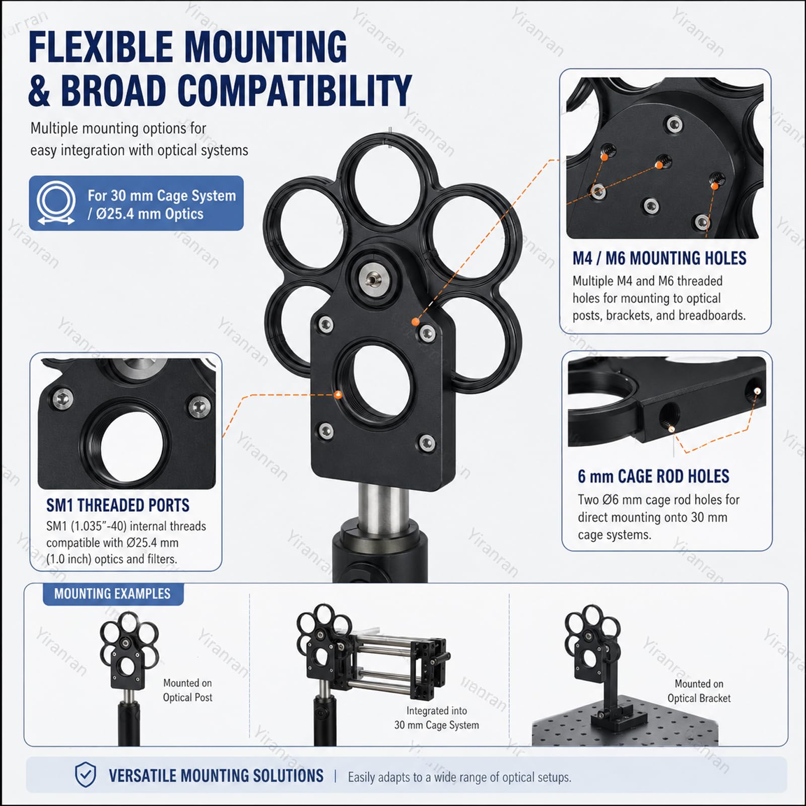 Rueda De Filtros De 6 Posiciones para Telescopio, Rueda De Filtros De 0,5 Pulgadas, Portafiltros Coaxial Roscado Sm1, Interruptor De Retención Repetible Y Orificios De Montaje 12.7mm