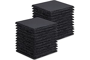 GOH DODD Premium 4 Inch Slate Drink Coasters, 24 Piece Set