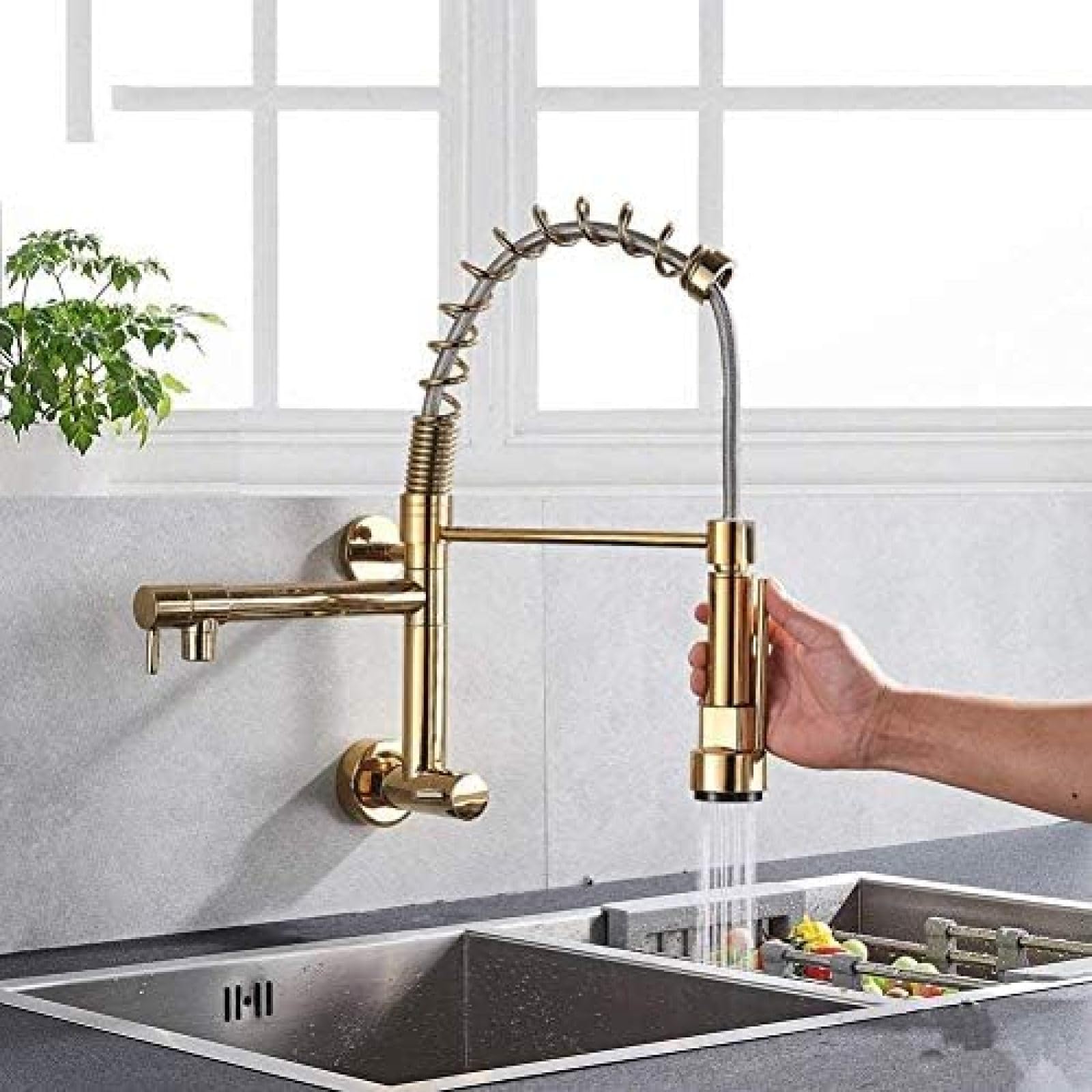 WIQUYBML kitchen taps kitchen tap faucet kitchen faucet swivel side sprayer dual spout kitchen faucet sink cold water tap 360 rotation Faucet