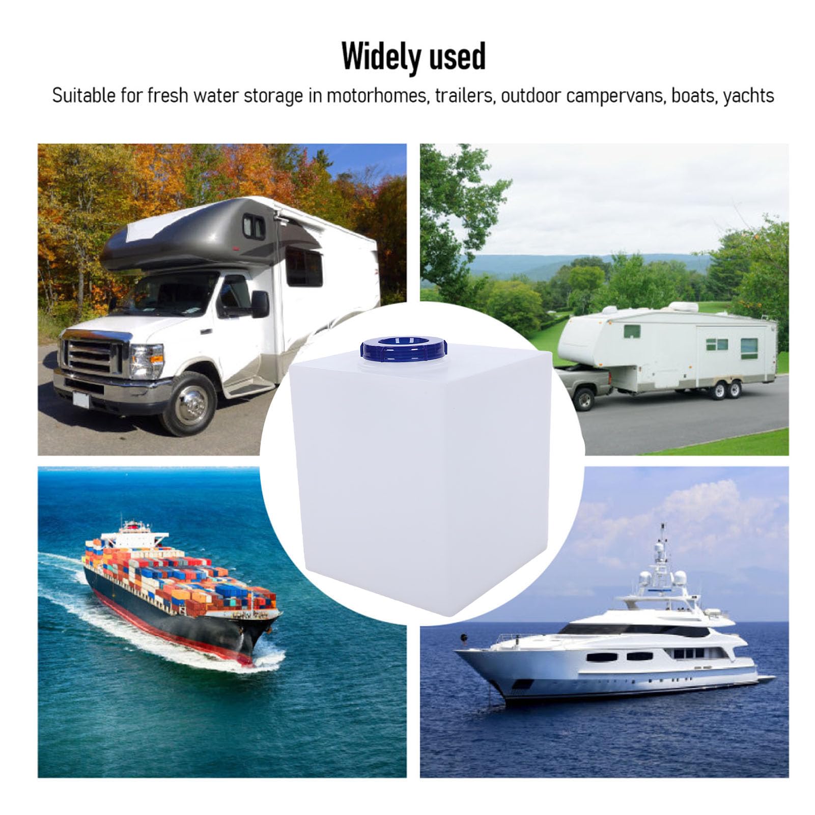 Asixxsix 8 Gallonen RV-Frischwassertank, 11,81 X 11,81 X 13,19 Zoll, Hitzebeständiger PE-Trinkwasserspeicher Zum Trinken, Kochen, Reinigen, Duschen, für Wohnmobile, Anhänger, Wohnmobile,