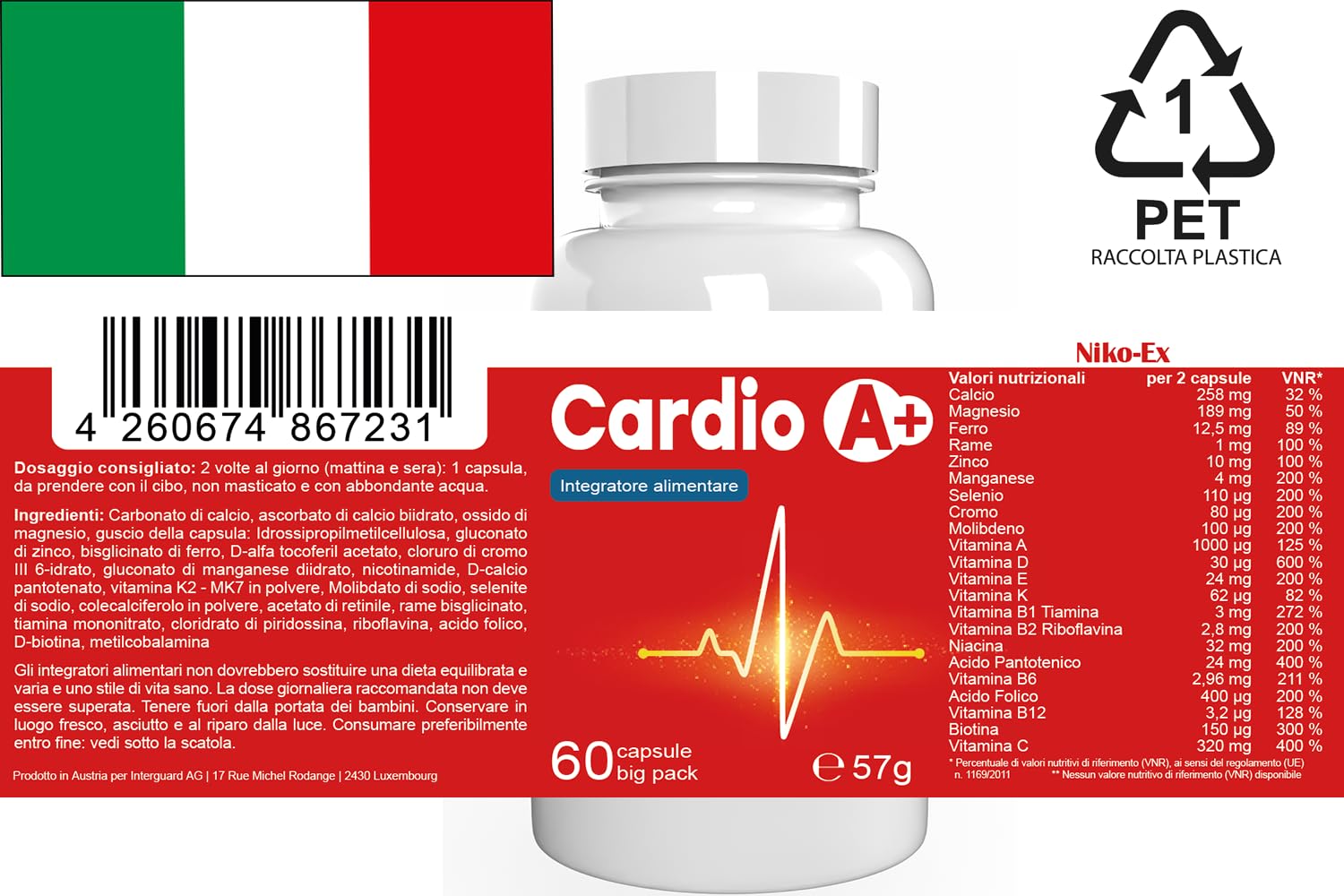 Cardio A - 180 Kapseln (3x 60 Kapseln), 3er Pack
