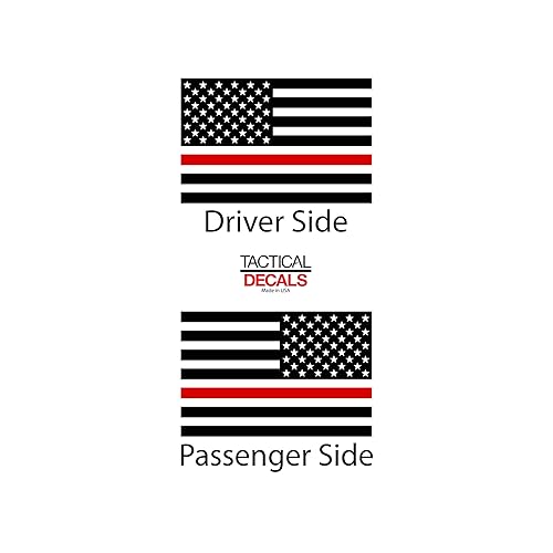 Miniatura 2 de Tactical Decals - Thin Red Line USA Flag Decals - Compatible for Ford F-150 Super Crew years 2004-2014- Rear Door Windows - Custom Design QR7-KF2.A
