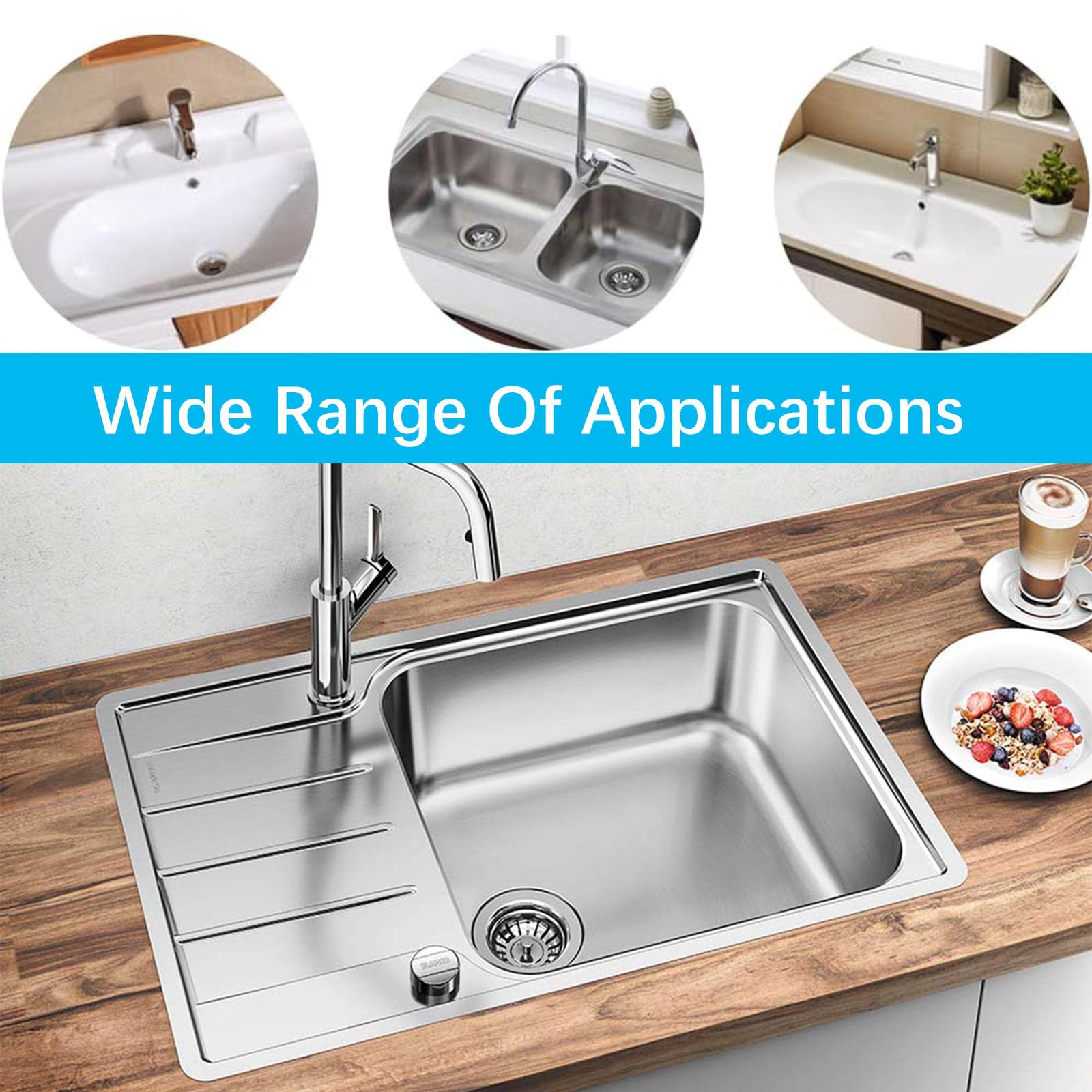 Kit tubo di scarico cucina, tubo di scarico del lavandino del lavabo - Lavello per tubo 'acqua,Tappo anti-intasamento Soluzione di drenaggio del lavello cucina anti-odore Tubo espandibile flessibi