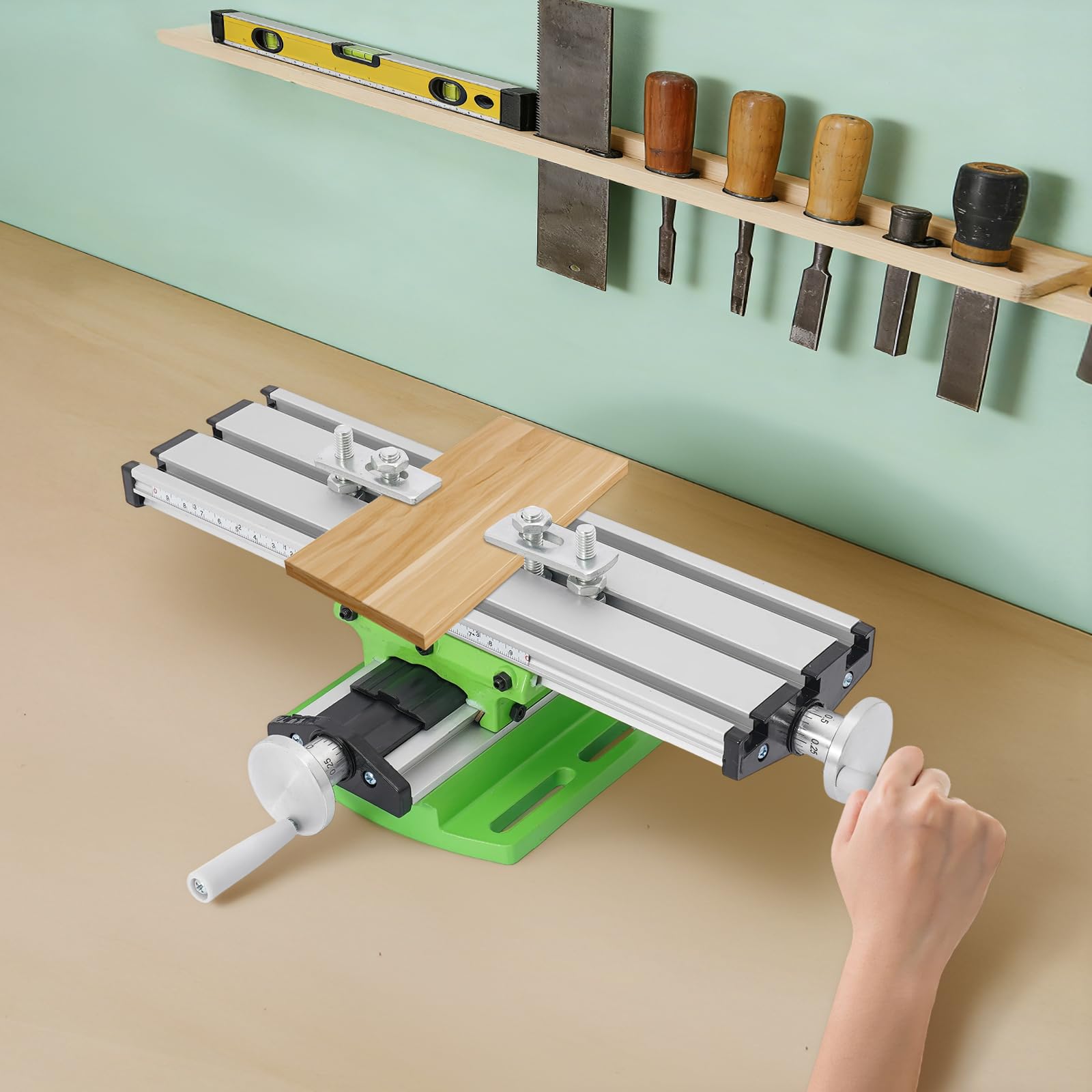 Banco de trabajo multifunción de aluminio, 2 en 1, plegable, con recorrido en X, 20 cm, banco de trabajo portátil, mesa de trabajo ligera, para taller, montaje, bricolaje