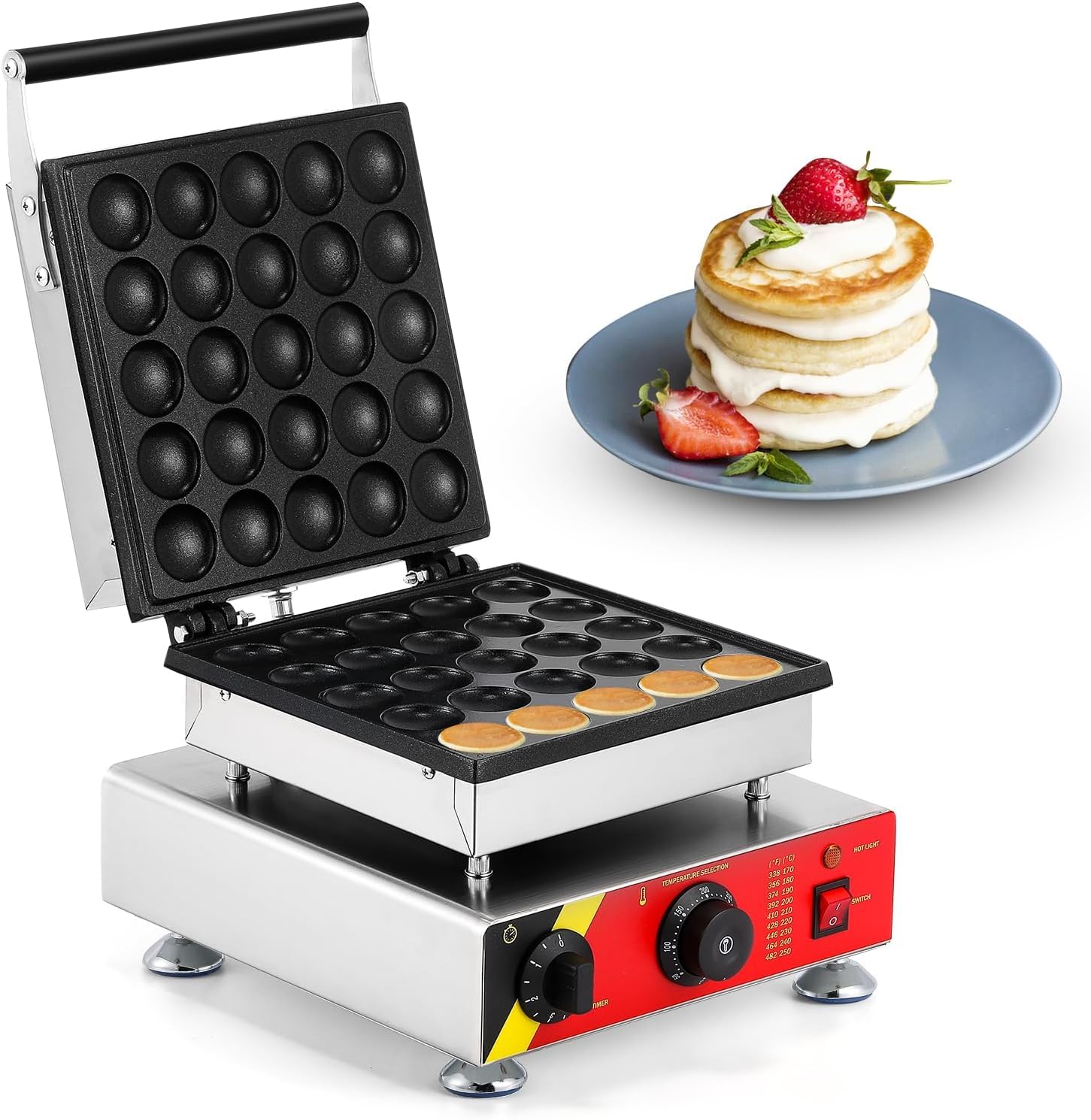 Grace Heavy Duty Mini Pancake Maker with Upper Heater