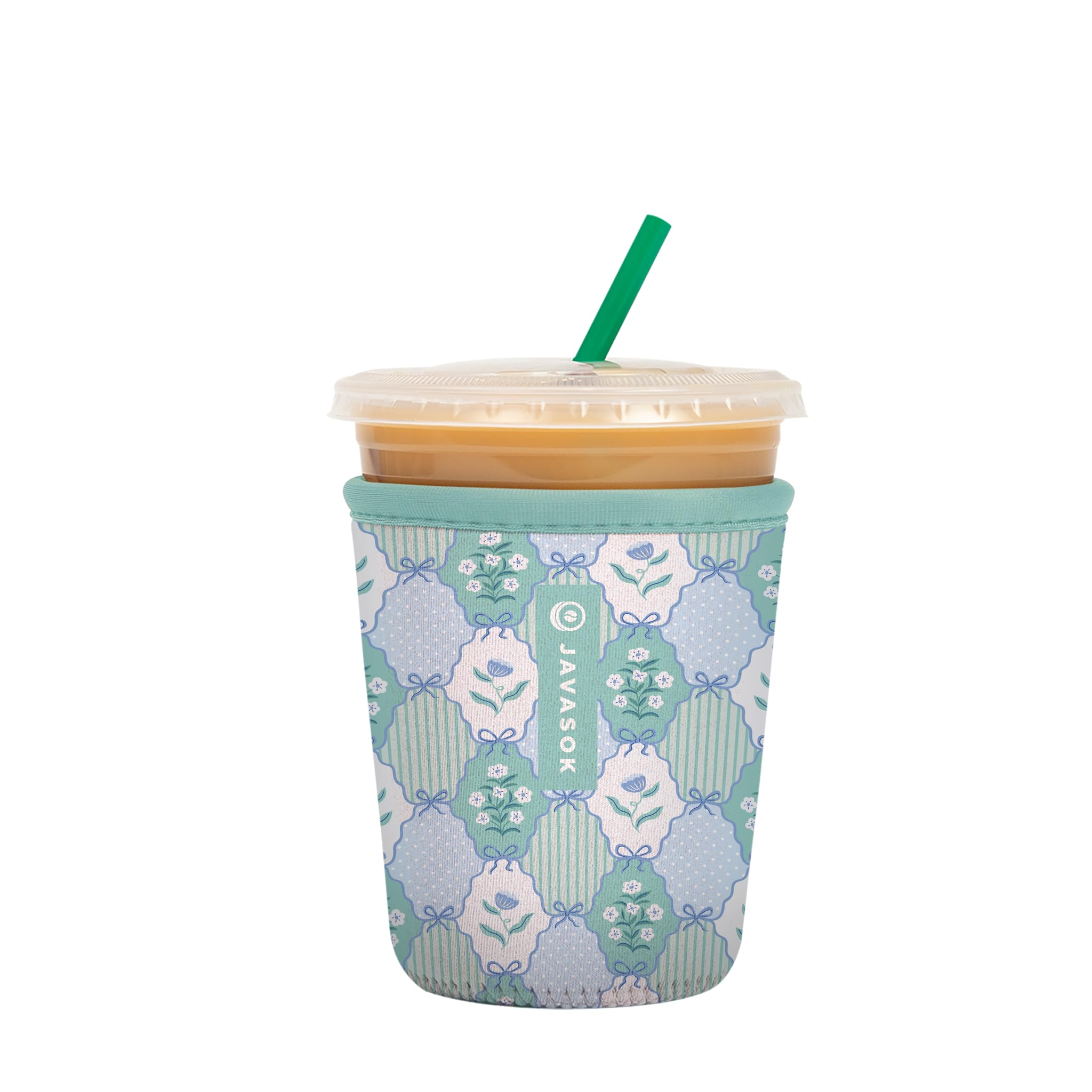 Sok It JavaSok Iced Coffee &amp; Cold Soda Insulated Neoprene Cup Sleeve (Coquette Charm, Small: 16-20oz)